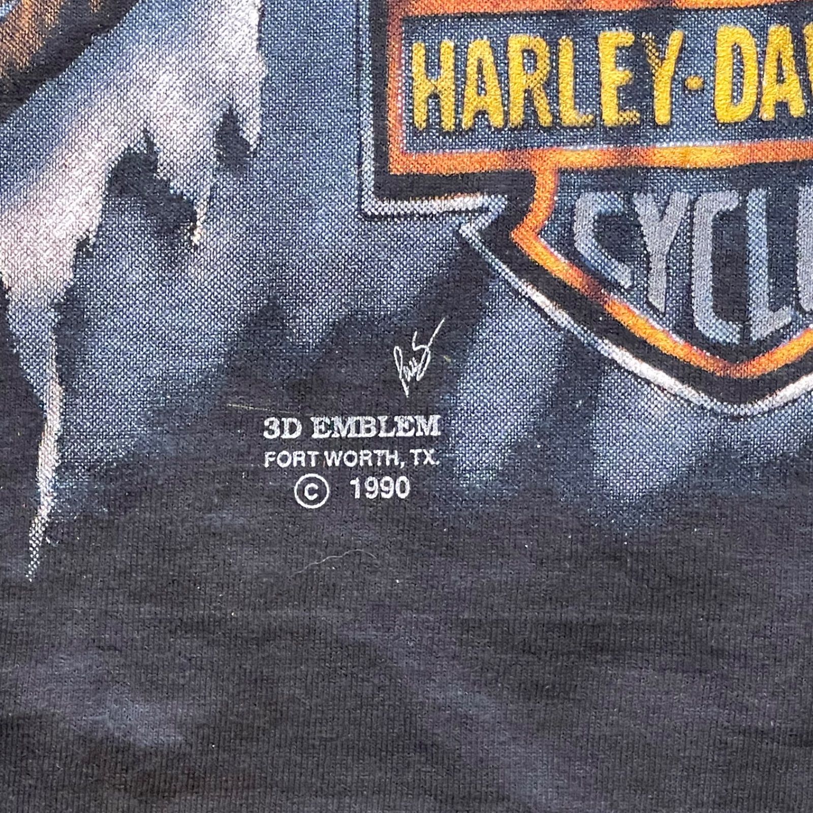 USA製 90's HARLEYDAVIDSON Tシャツ 3D EMBLEM 90s USA製 HARLEY-DAVIDSON ハーレー ダビッドソン 3D EMBLEM
