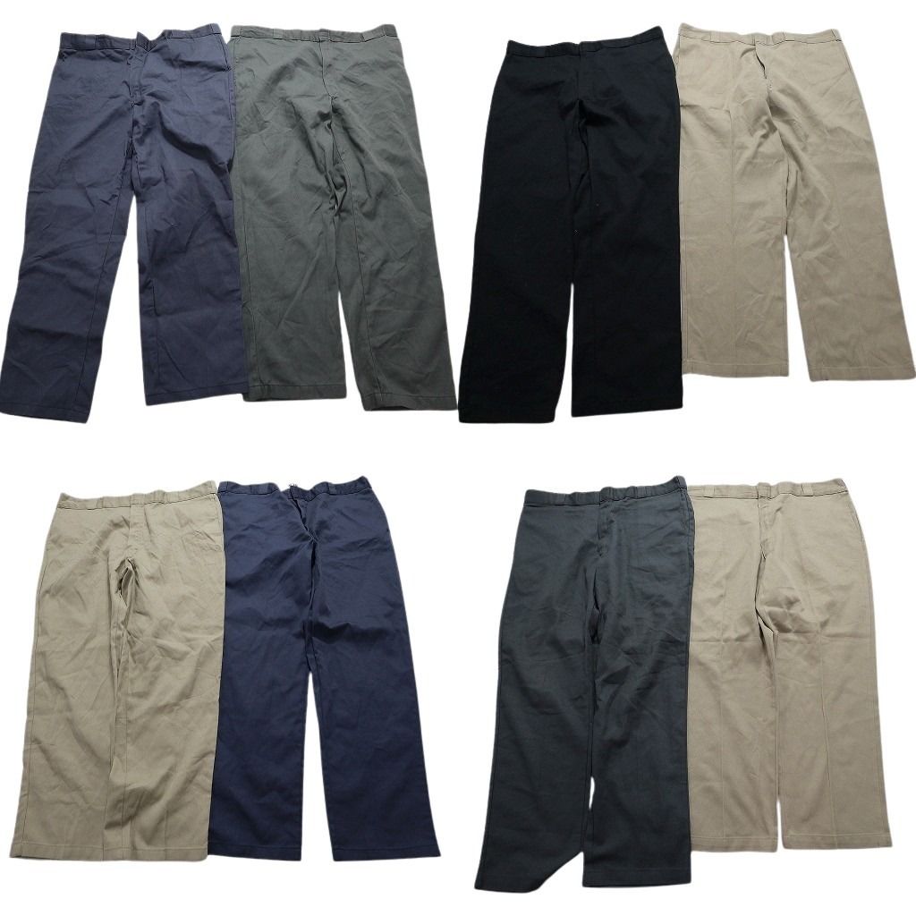 古着卸 ディッキーズ Dickies 874 ワーク パンツ 8枚セット メンズ 42 チノパン ネイビー ベージュ 古着 NB1565