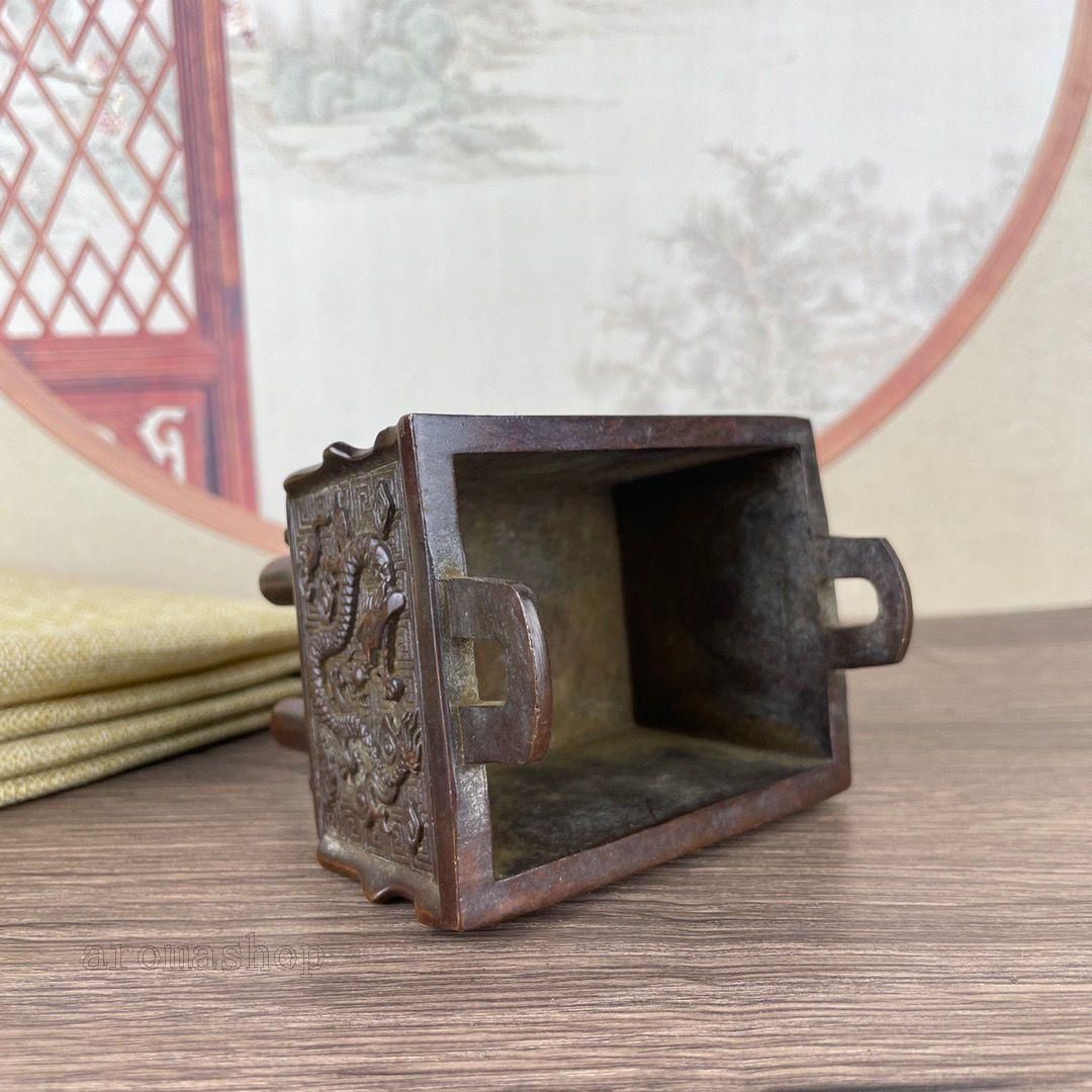 銅器 銅鼎 鼎盛千秋 四方龍鼎香炉 供養 金運 鎮宅 風水 工芸品