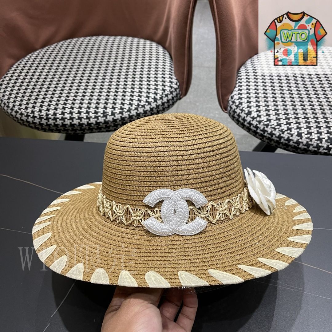シャネル♡ ストローハット　お値下げ 今日特価】Chanel ストローハット - メルカリ