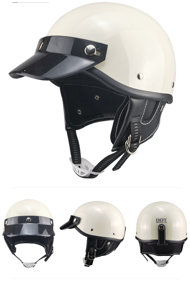 ハーフヘルメット半帽 ポリスヘルハーフヘルメット ホワイト-S