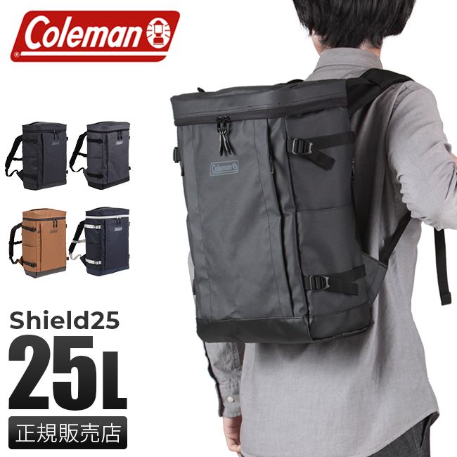 【メーカー正規品】コールマン リュック 25L スクエア ボックス型 大容量 通学 男子 女子 メンズ レディース シールド25 防水 撥水 Coleman SHIELD25