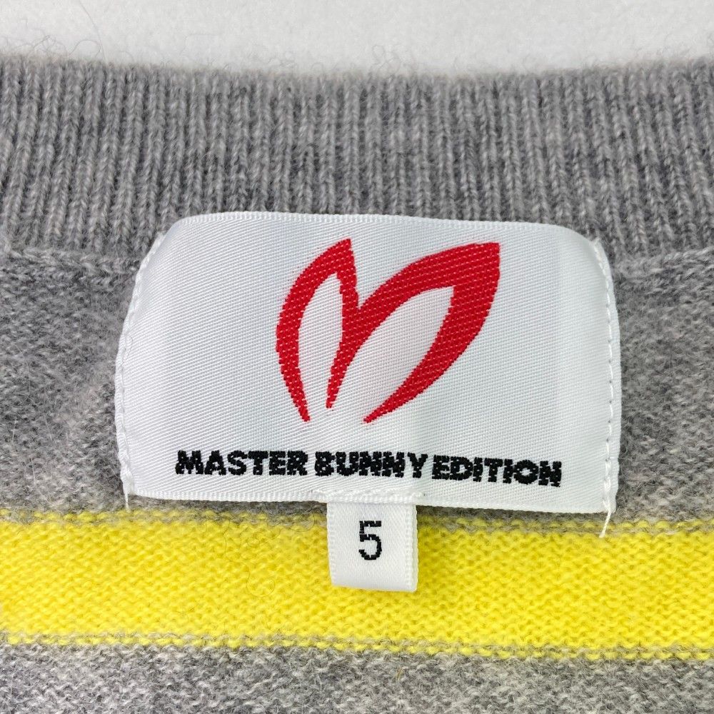 サイズ：5 MASTER BUNNY EDITION マスターバニーエディション  カシミヤ混 ニットセーター  グレー系 [240101417844] ゴルフウェア メンズ ストスト サイズ：5 MASTER BUNNY EDITION マスターバニーエディション