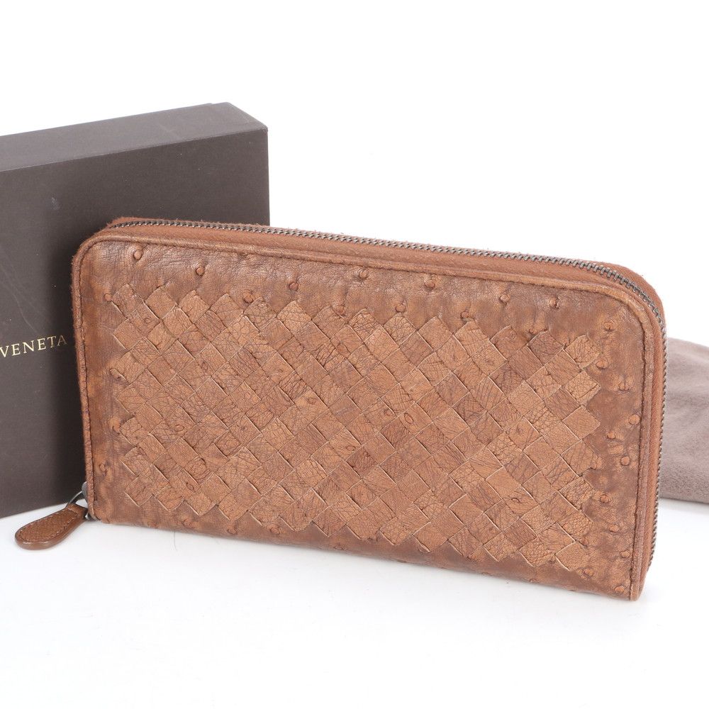 ボッテガヴェネタ レザー マキシイントレチャート キャメル 長財布 レディース BOTTEGA VENETA - ボッテガヴェネタ レザー マキシイントレ