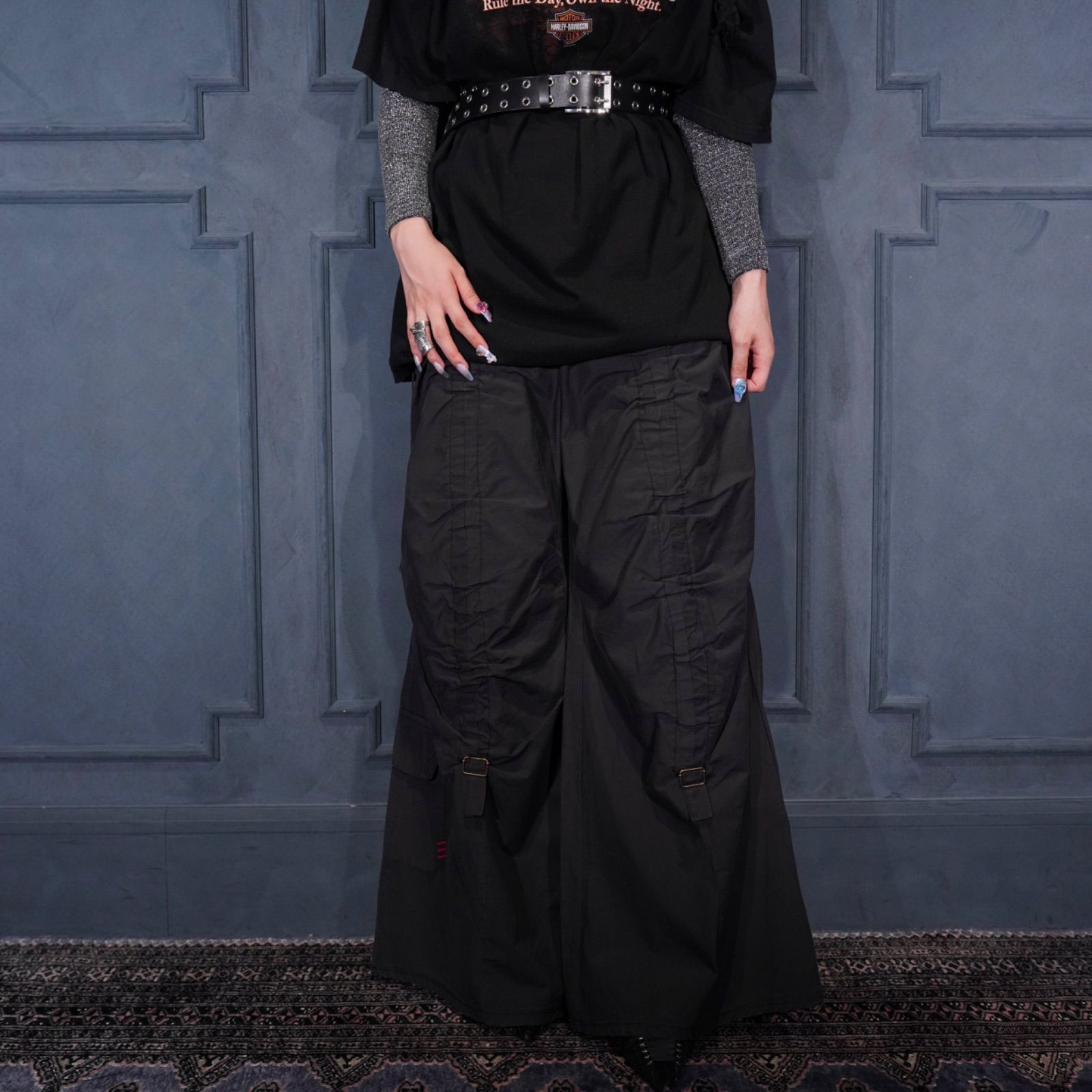 EU VINTAGE FAS SAF SIDE ZIP DESIGN WIDE CARGO PANTS|ヨーロッパ古着サイドジップデザインワイドカーゴパンツ