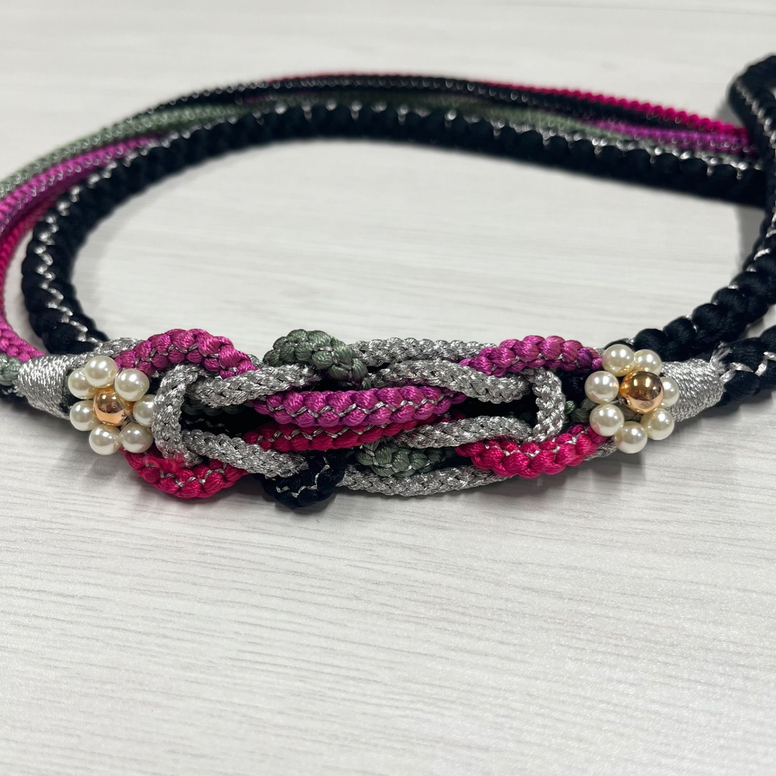 ♥品 帯締め 組紐 くみひも 丸組 振袖 成人式 卒業式 黒 ピンク 緑 紫 MBK1