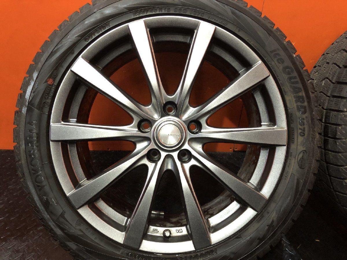 タイヤ走行短め【YK iG70 235/45R18】スタッドレス【GRASS 18インチ 