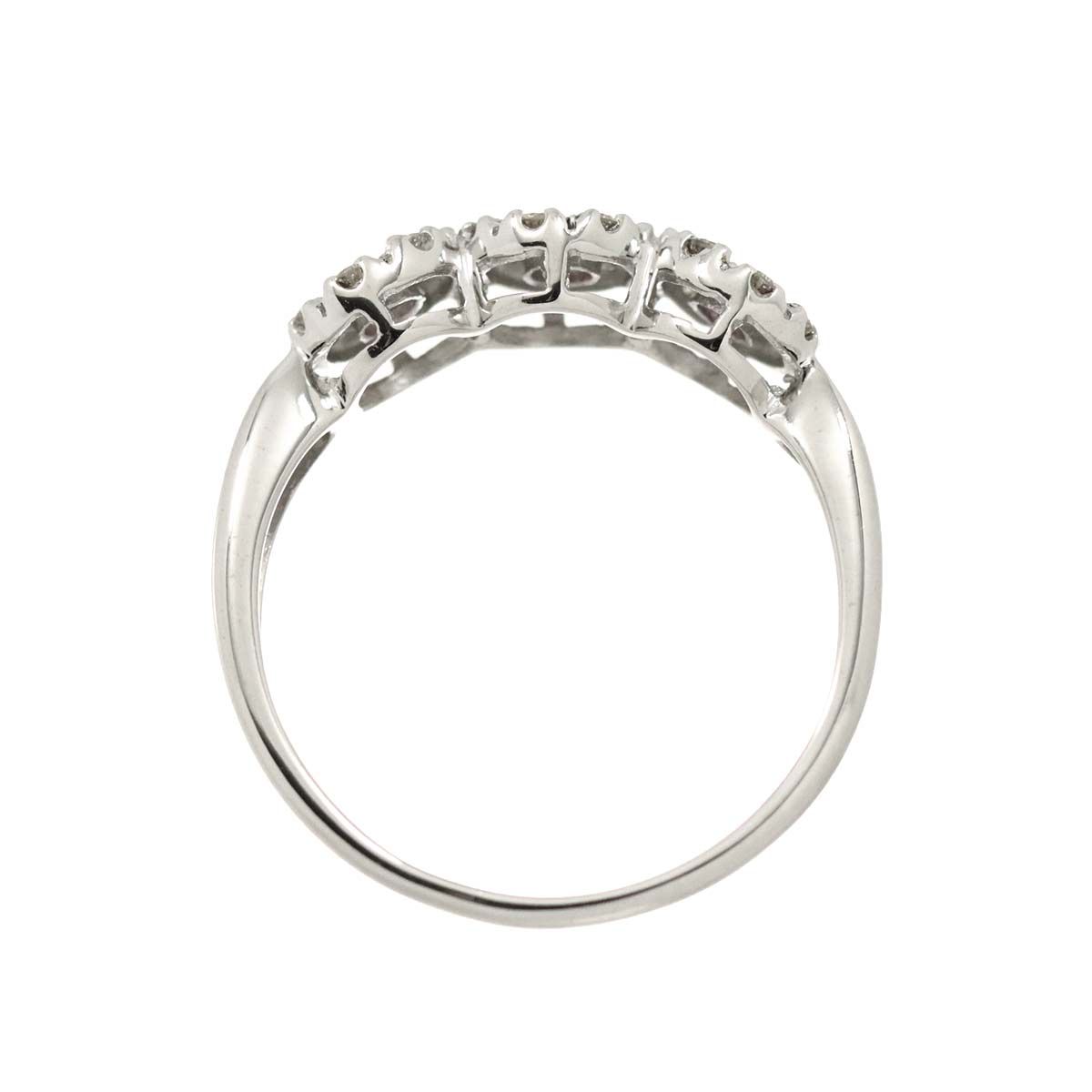 リング 15号 ルビー 0.22ct ダイヤ 0.24ct K18 WG ホワイトゴールド  