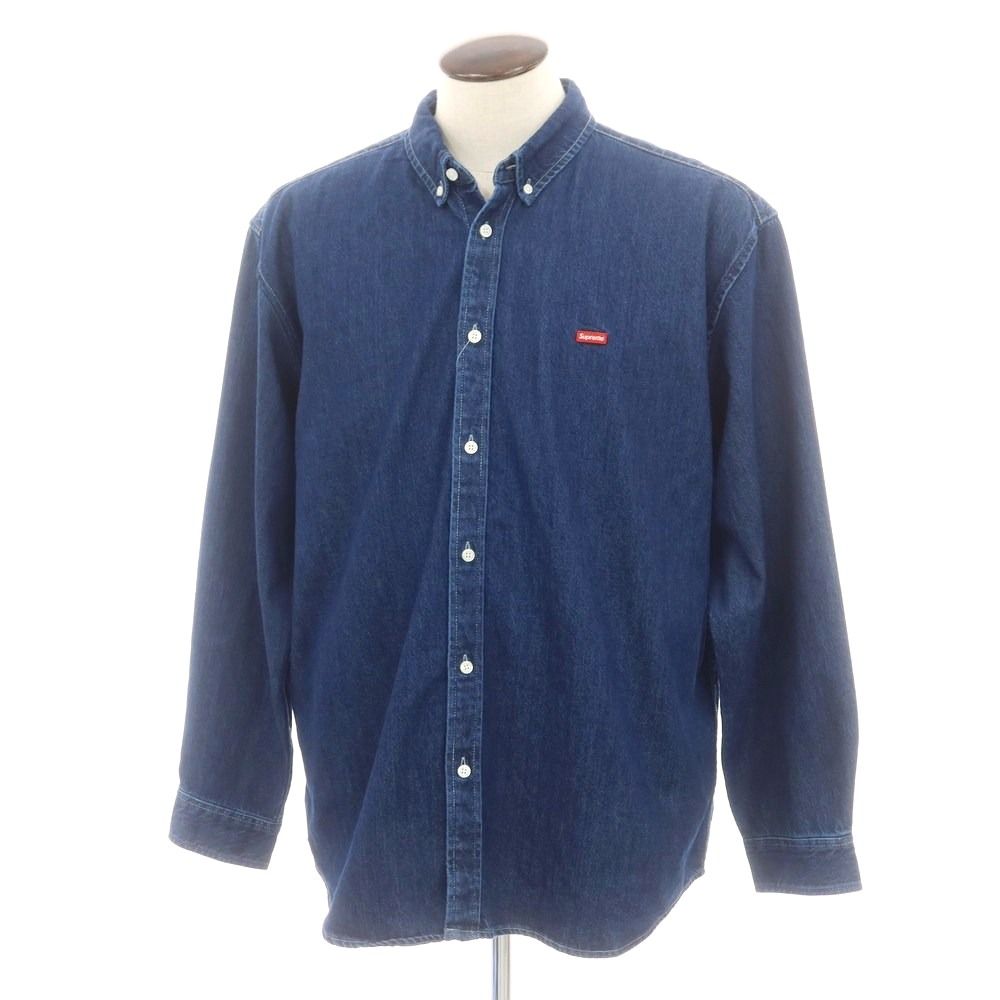 シュプリーム Supreme 秋冬 Small Box Denim Shirt コットン ボタンダウン デニムシャツ ネイビー サイズL メンズ