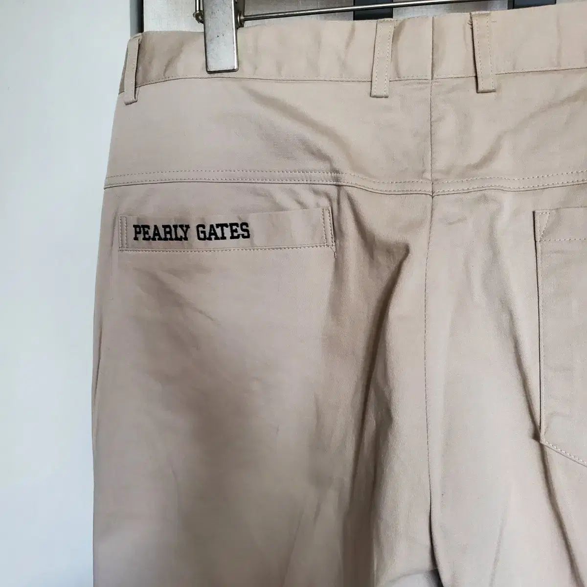PEARLY GATES パーリーゲイツ ゴルフパンツ Size 7 パーリーゲイツ カーゴハーフパンツ ピンク×白 細ストライプ