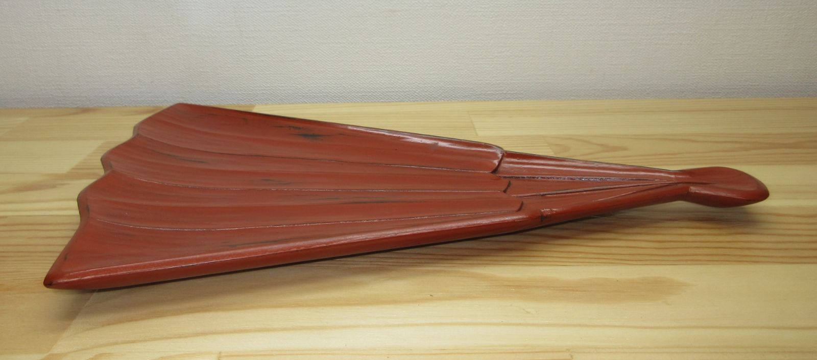 逢絢亭 茶道具 菓子器 讃岐塗 根来塗 扇形 塗師 坂本雪斉 共箱入り