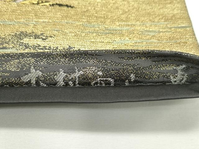平和屋本店□極上 本加賀友禅作家 木村雨山 六通柄袋帯 唐織 松葉 金
