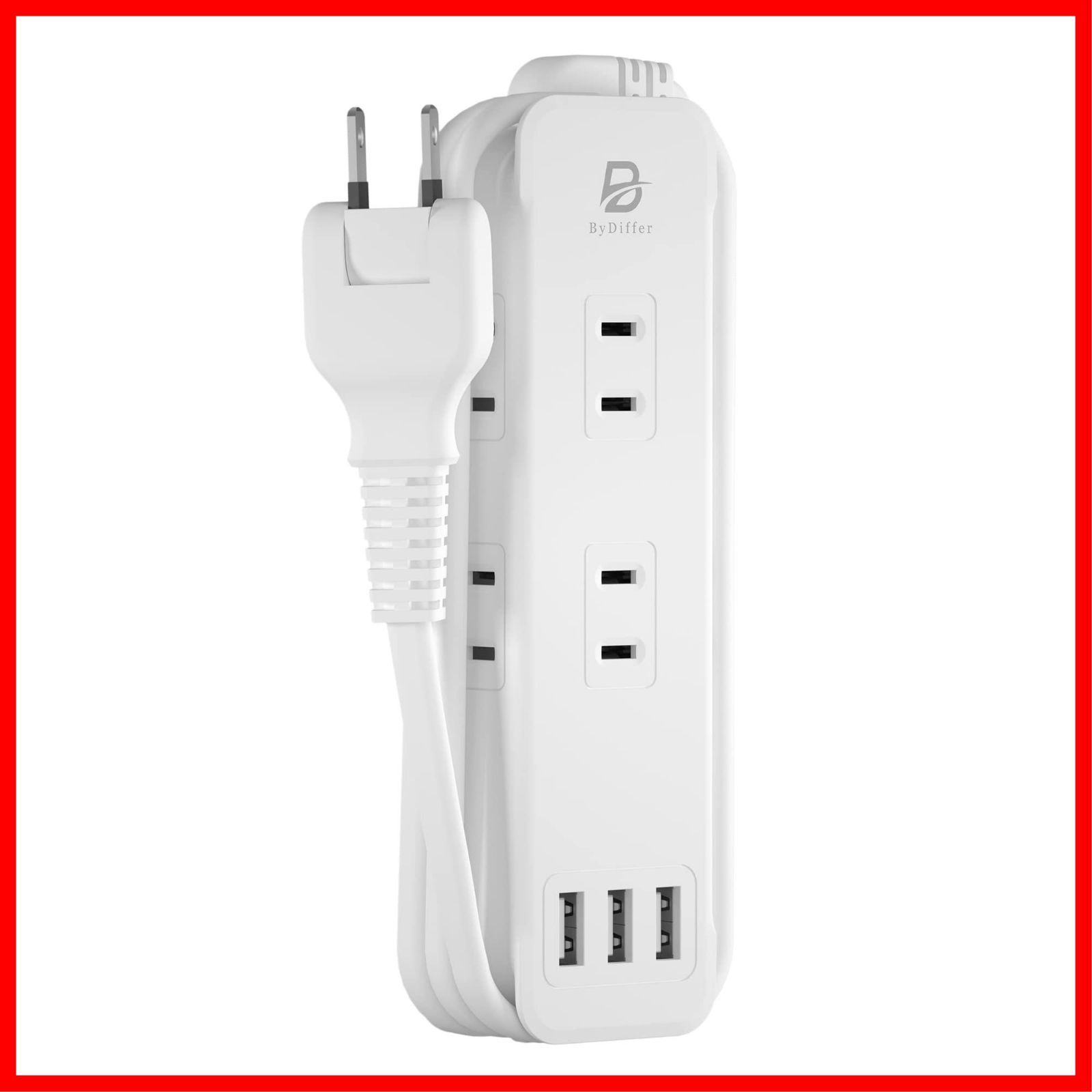 【新着商品】(ホワイト 2m) 【PSE認証済】 テーブルタップ USB 収納しやすい 過負荷保護 急速充電 180スイングプラグ ケーブル巻き取り可能 1400W合計3.4A 2m延長コード 最大9台充電 USBコンセント