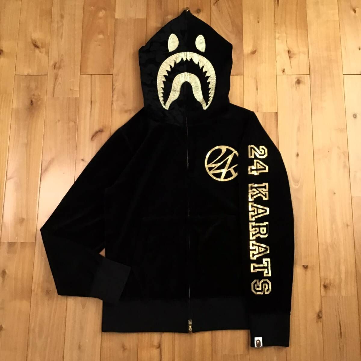 24karats × BAPE ベロア シャーク パーカー セットアップ Sサイズ