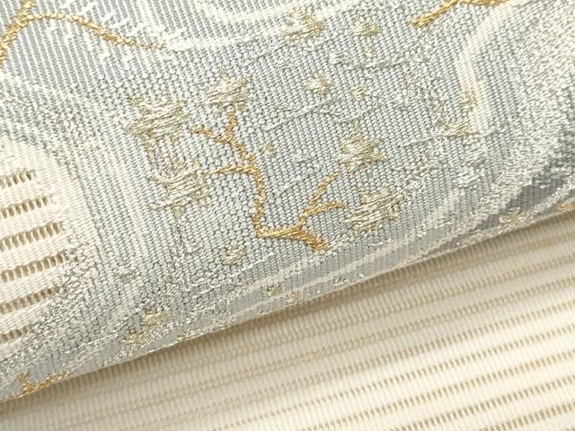 平和屋着物＊夏物 絽綴れ 八寸名古屋帯 抽象文様 金銀糸 正絹 逸品