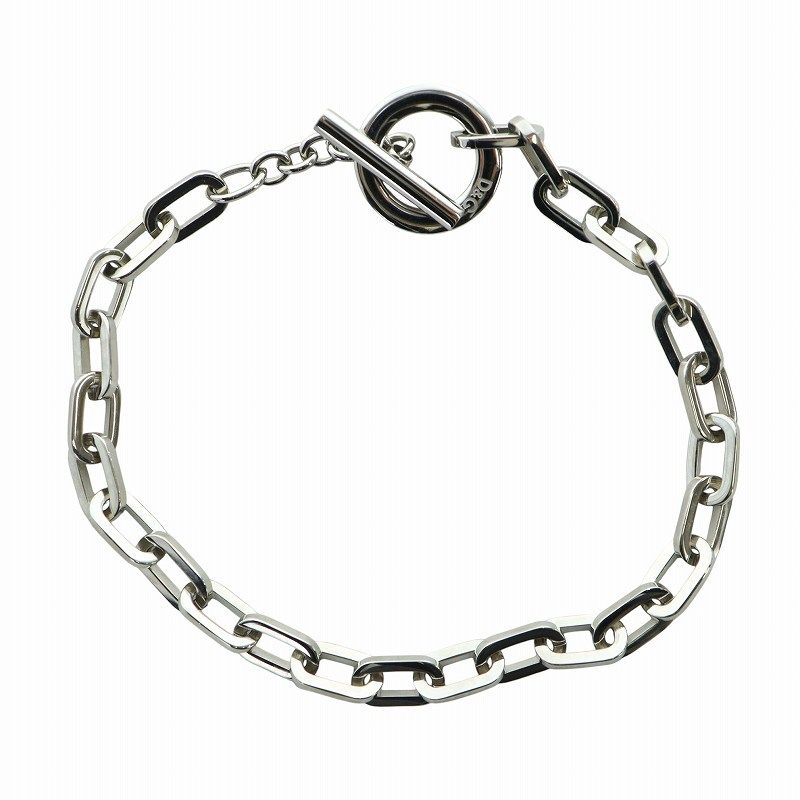 ☆DOLCE&GABBANA☆ロゴ刻印バングル ブレスレット シルバー ディー