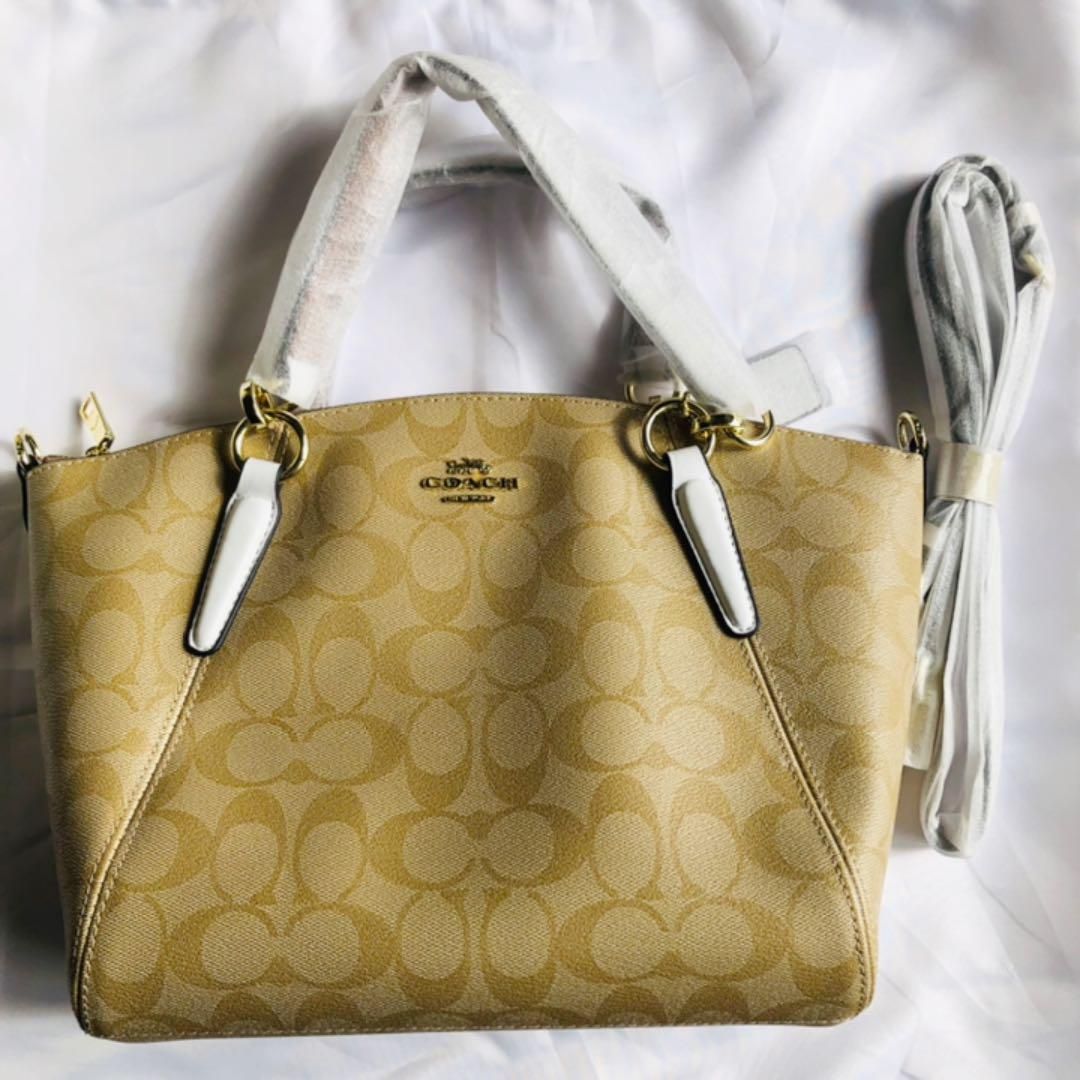 COACH ベージュ　ショルダーバッグ 保存袋付き 美品】COACH コーチ ワンショルダーバッグ ハンドバッグ 肩掛け