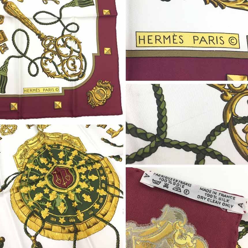 HERMES エルメス カレ90 スカーフ LES CLES 鍵柄 aq7219 - メルカリ