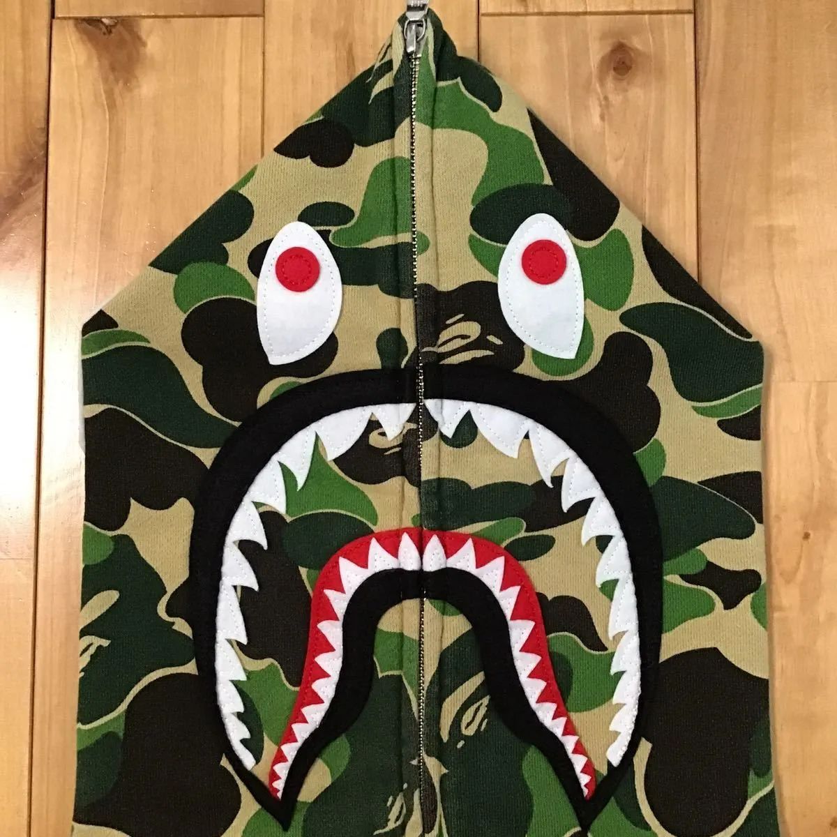 ☆XL☆ ABC camo green シャーク パーカー shark full zip hoodie a 