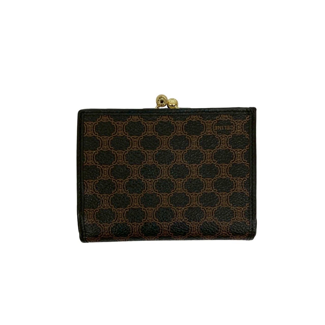 ［定番］CELINE セリーヌ　二つ折り財布　マカダム ヴィンテージ ヴィンテージ CELINE セリーヌ がま口 財布 二つ折り マカダム