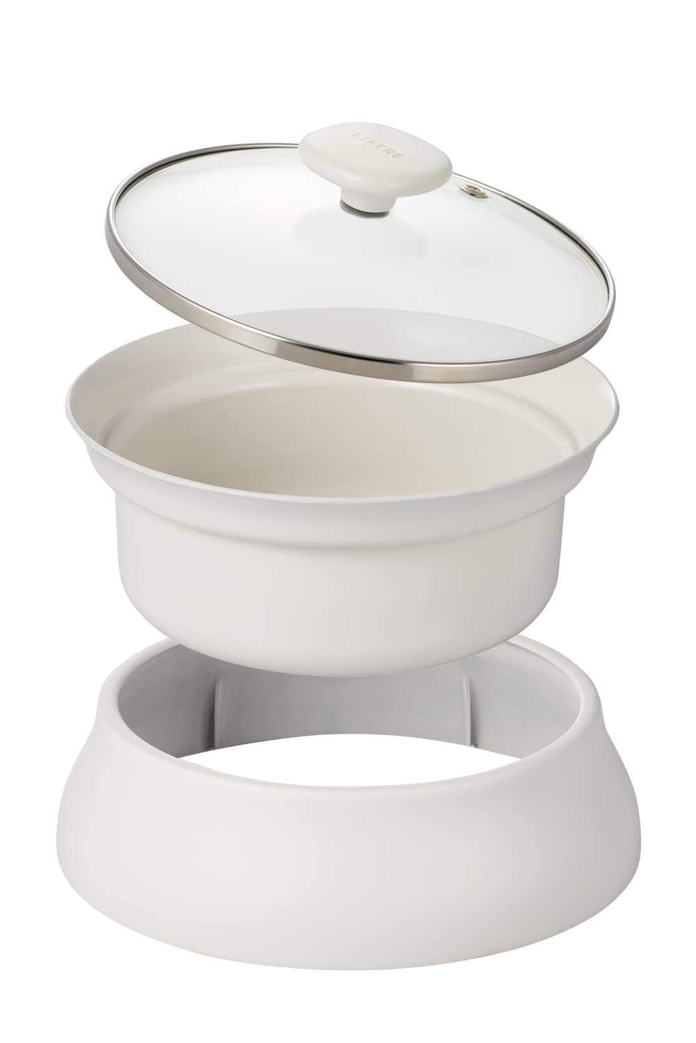 エレコム IHクッキングヒーター HAC-IH01CWH 深鍋 プレートのみ 満水容量約1.5L HOTDISH cocotte LiFERE ホワイト HAC-IHC01WH 深鍋 1 単品
