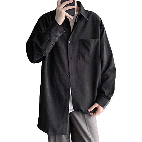 秋冬 D/him BIGシルエット シャツ ウール混ストレッチ 無地 比翼ボタン 