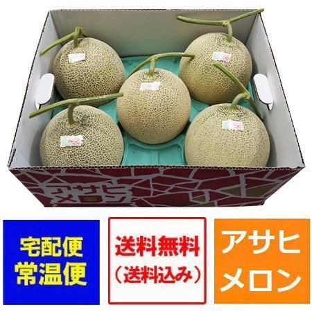 アサヒメロン 送料無料 北海道 アサヒメロン 追分 北海道産 アサヒメロン 8kg 1箱(1ケース) 5玉入 メロン 秀品 農協共撰 メロン フルーツ 果物 めろん