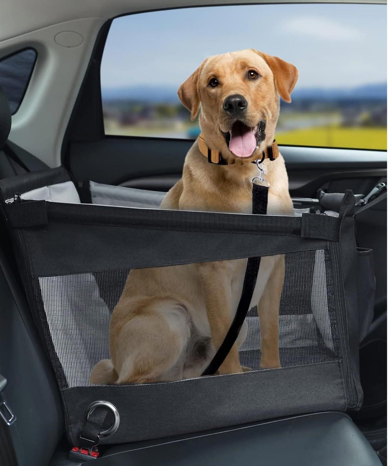 犬 ドライブボックス 車 ペットを乗せる シート 一緒にお出かけ ペット ドライブ 大型犬 防水パッド 車用ペットシート キャリー ペットドライブシート 取説あり の商品写真