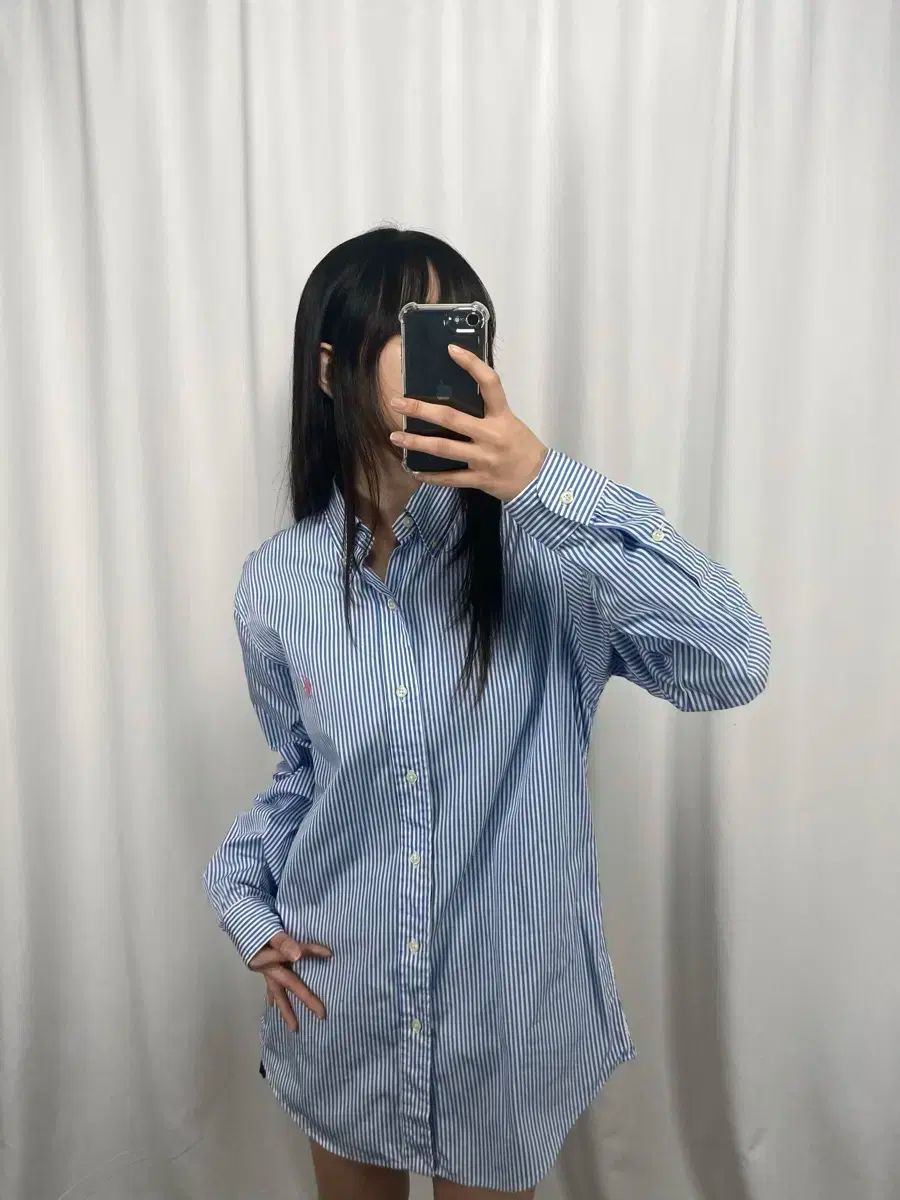 Polo by Ralph Lauren ストライプ リネンシャツ (ポロ・ラルフローレン M