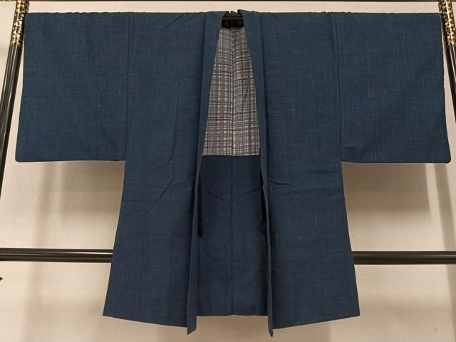 平和屋着物○男性 紬 アンサンブル 色無地 檳榔子染色 正絹 逸品 未使用 