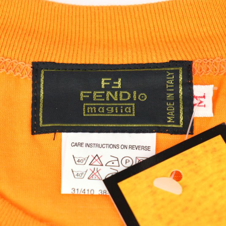 FENDI フェンディ 半袖Ｔシャツ コットン100％ オレンジ maglia 半袖 カットソー ヴィンテージ 【本物保証】