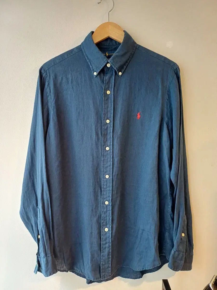 【新品未使用】ラルフローレン　リネンシャツ　ネイビー　M 中古・古着通販】POLO RALPH LAUREN (ポロ・ラルフローレン) 90s