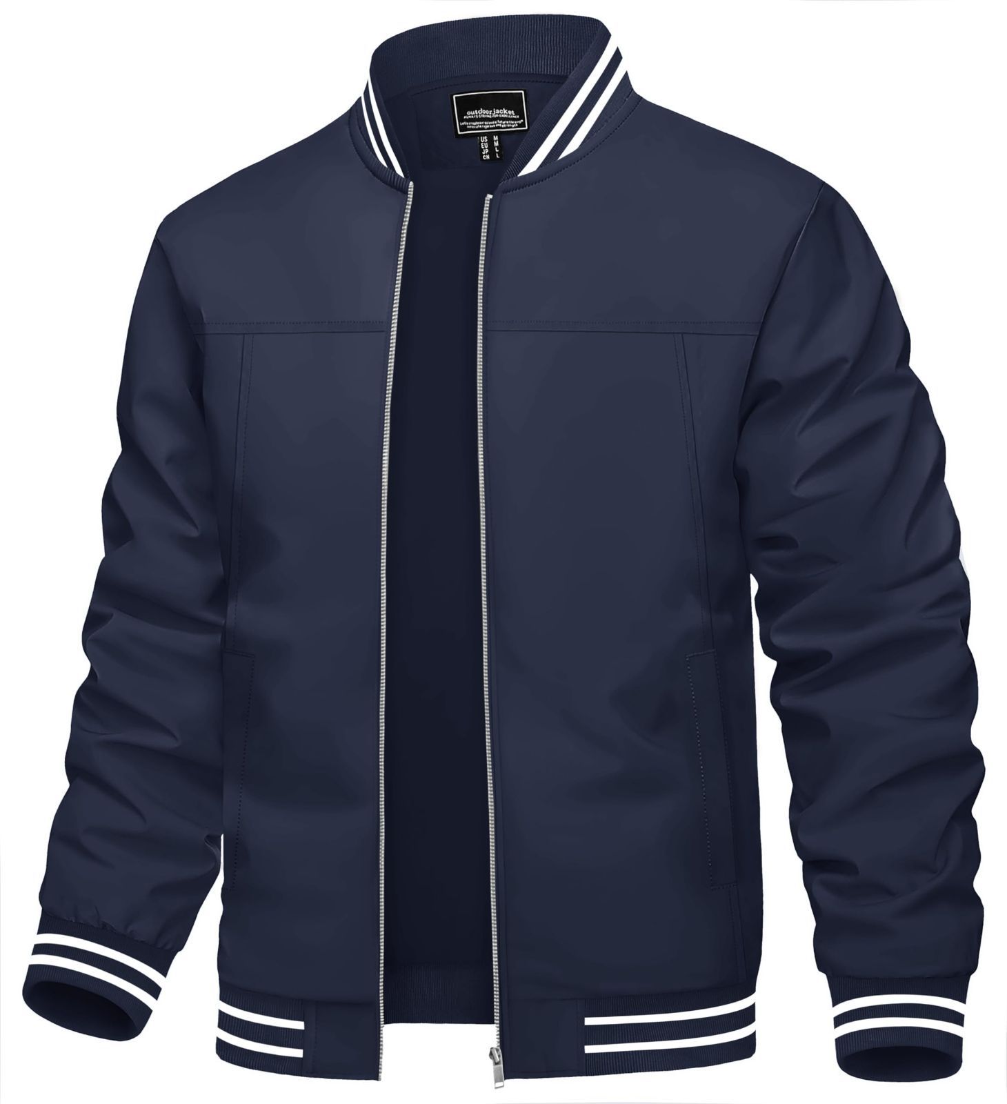 Size XL_Color ネイビー TACVASEN バイク ジャケット メンズ 秋冬 ブルゾン 通気 軽量 ビジネス 登山 おしゃれ アウター 大きいサイズ ウインドブレーカー ジップ ネイビー XL