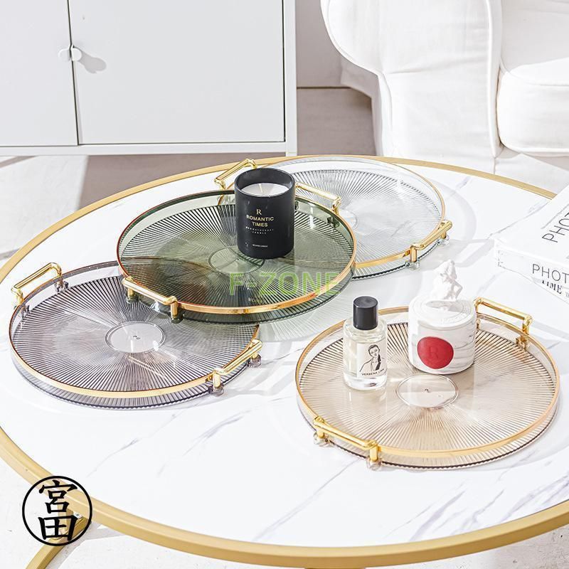 トレー トレイ お盆 おぼん プラスティック製 丸型 ラウンド キッチン用品 台所用品 インテリア 雑貨 小物置き 小物トレー クリア おしゃれ A3Jb890