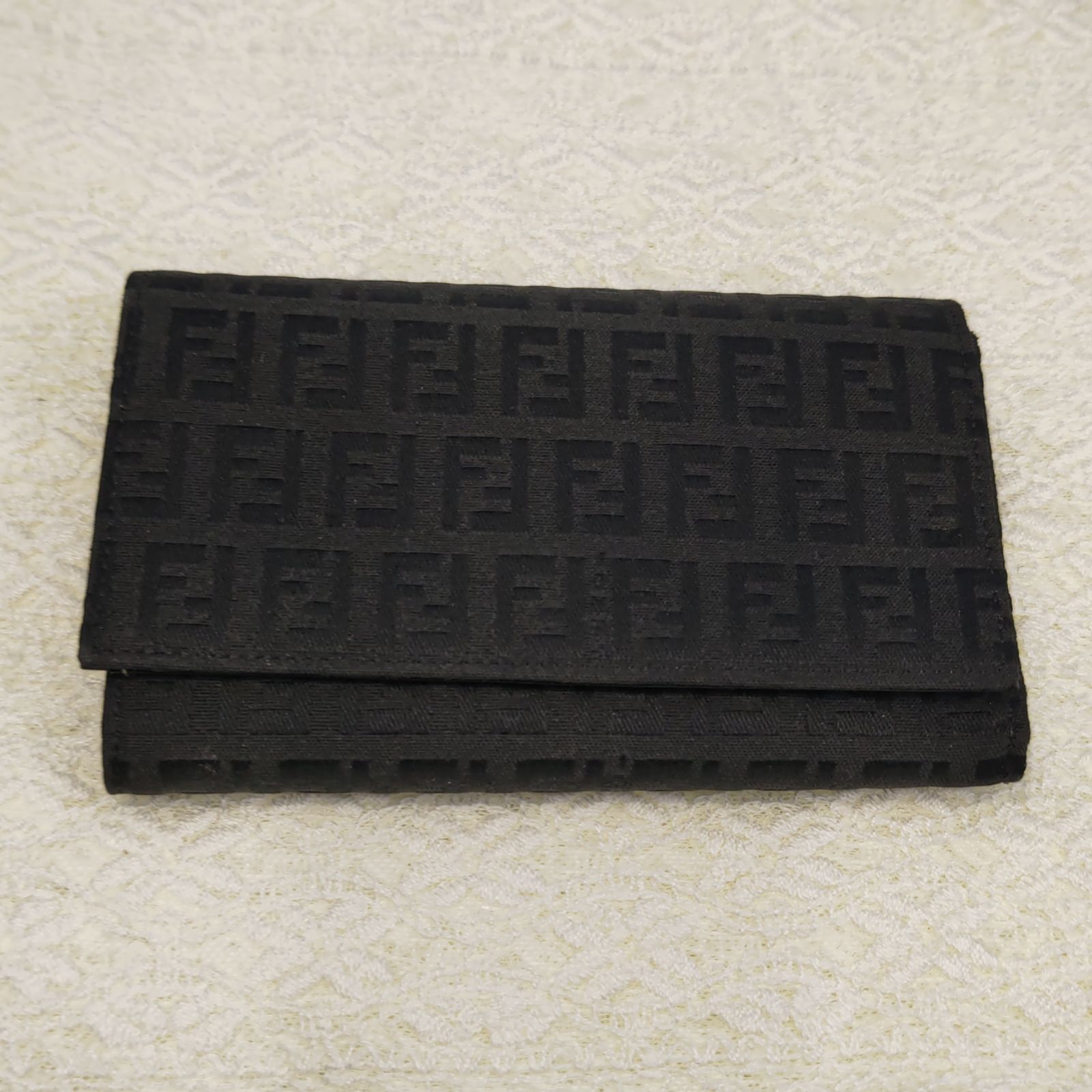 S92859 FENDI フェンディ 長財布 ズッキーノ ブラック キャンバス×レザー レディース メンズ