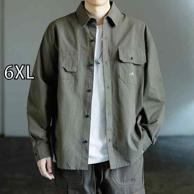 最新作，お得 [6XL]秋冬 コーデ メンズ  服 シンプル ファッション オシャレ 大人 かっこいい 大きいサイズ ストリート 紳士服  カジュアル レトロ 長袖 シャツ ワークウェア ポケット ジャケット Tシャツ