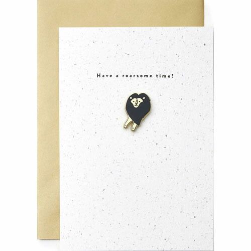 (まとめ)#エルコミューン グリーティングカード ENAMEL PIN グリーティングカード Lion YGC-069 【×9セット】