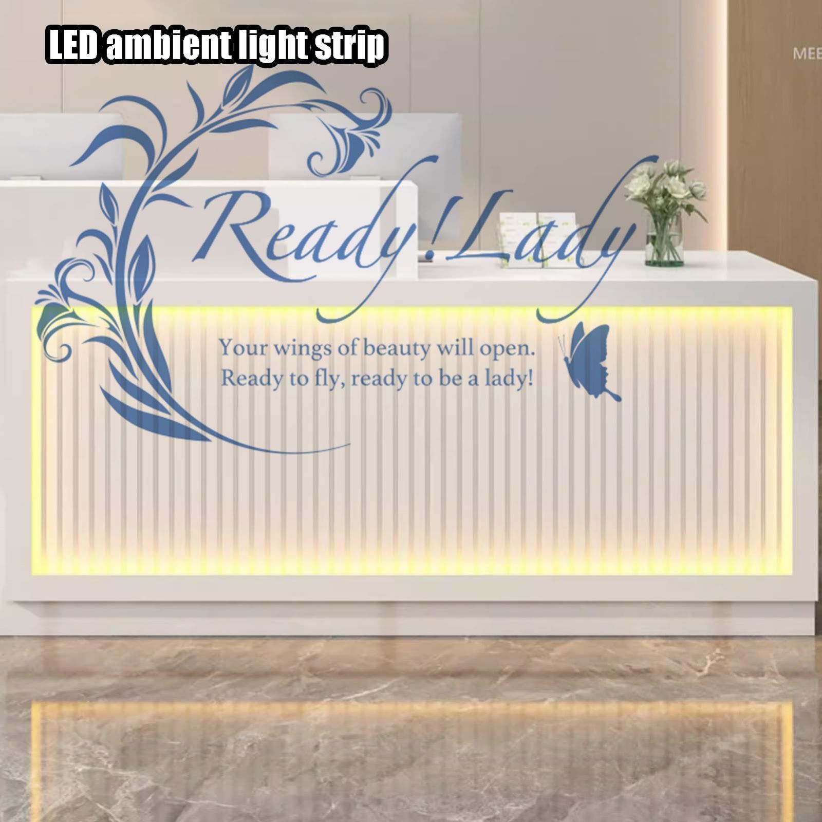 LEDライト付きフロントデスク サロン