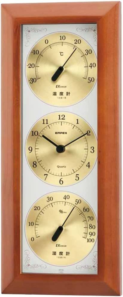 エンペックス気象計 温度湿度計 ジャンボソーラー温湿時計 置き掛け用 シルバー TD-8170 - 4