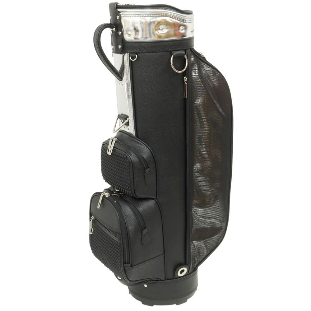 【中古】【未使用】ボンジャポネ BONJAPONE × KOYAMA GOLF BAG FACTORY Kruger レザー スタッズ ゴルフバッグ ブラックxシルバー【サイズ9型】【ユニセックス】 中古】【未使用】ボンジャポネ BONJAPONE × KOYAMA GOLF BAG