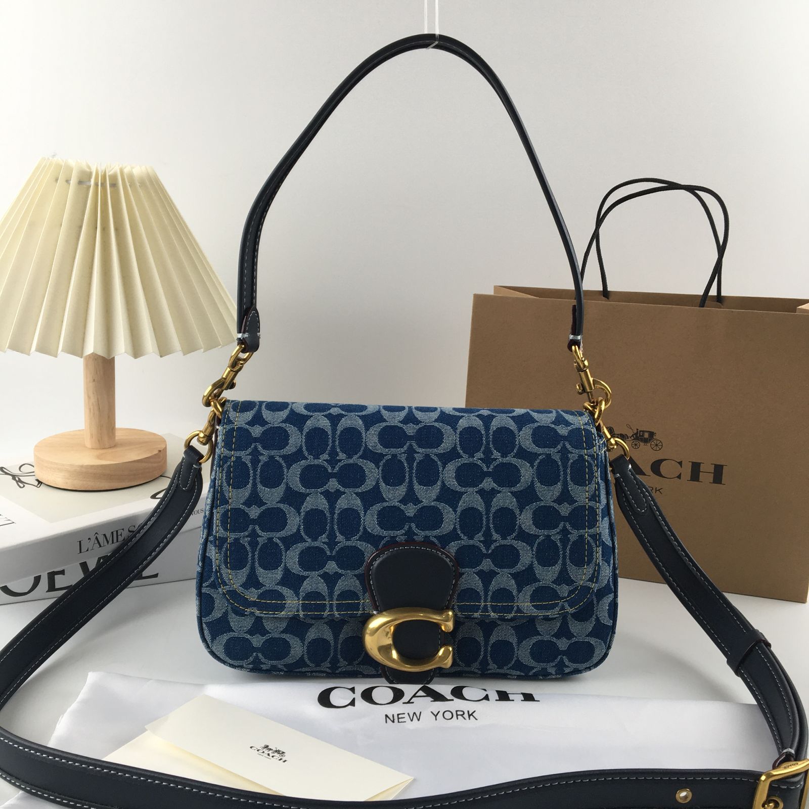 COACH コーチバッグ CA105 ソフトタビーショルダーバッグ シグネチャーデニム ハンドバッグ 手提げバッグ レディース クロスボディバッグ -  メルカリ