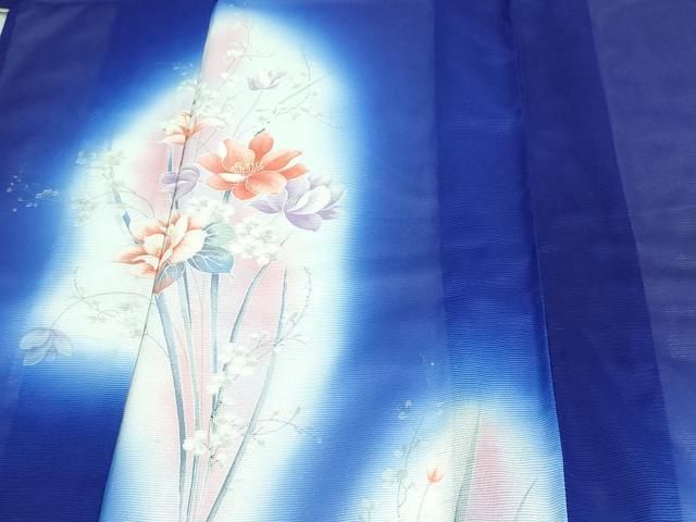 平和屋着物＊夏物 訪問着 絽 草花文 暈し染め 正絹 逸品 未