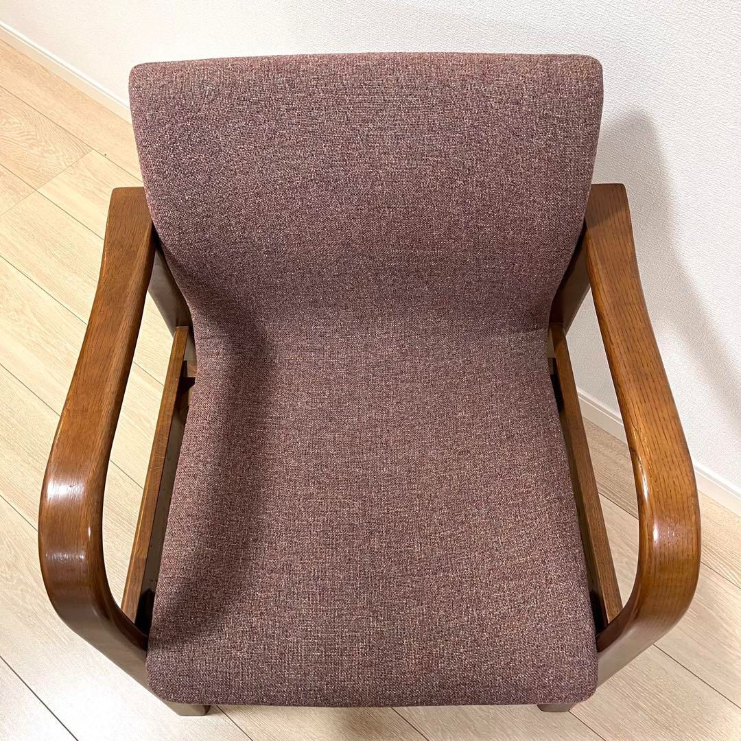 そ6)日進木工 アームチェア 飛騨家具 レトロヴィンテージ 肘掛椅子 曲