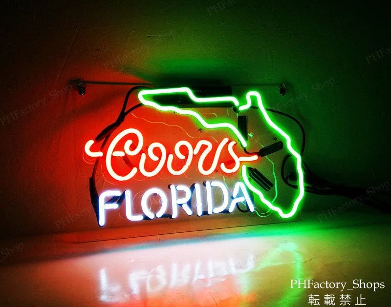 Croos Florida ネオンサイン ネオンサイン 店舗 壁掛け バー カフェ ビール ネオン管 インテリア ライト ハンドメイド 店舗装飾 室内装飾 広告看板 33x20.3cm A278