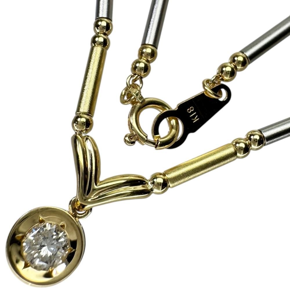 PT850/K18　ダイヤモンド　ネックレス　ゴールド　ペンダント　約40cm PT850/K18 ダイヤモンド ネックレス ゴールド ペンダント 約40cm
