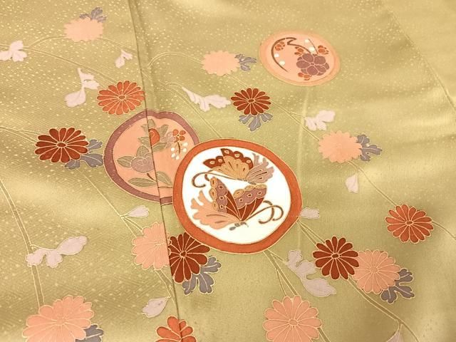 平和屋着物●訪問着　花蝶丸文　暈し染め　金彩　正絹　逸品　AABA4948np 平和屋着物○訪問着 花蝶丸文 暈し染め 金彩 正絹 逸品 AABA4948np