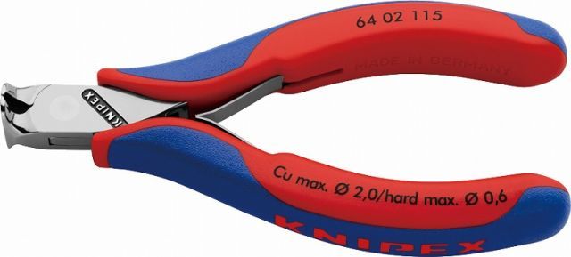 クニペックス KNIPEX エレクトロニクスエンドカッティングニッパー115mmコンフォートハンドル6402-115