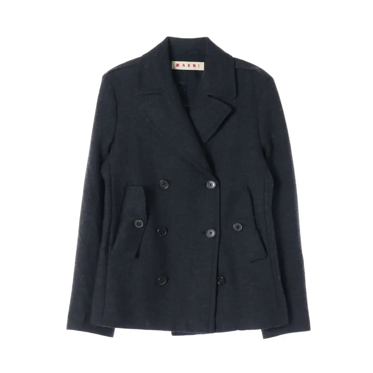 MARNI バイカラー　ウールショートコート(ジャケット) MARNI ショートコート ネイビー MARNI バイカラー ウールショート