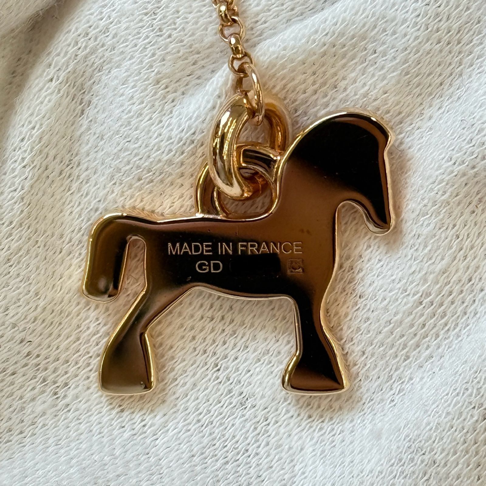 鑑定済み【 美品 】エルメス 《 Cheval 》 ローズゴールド レッド GP