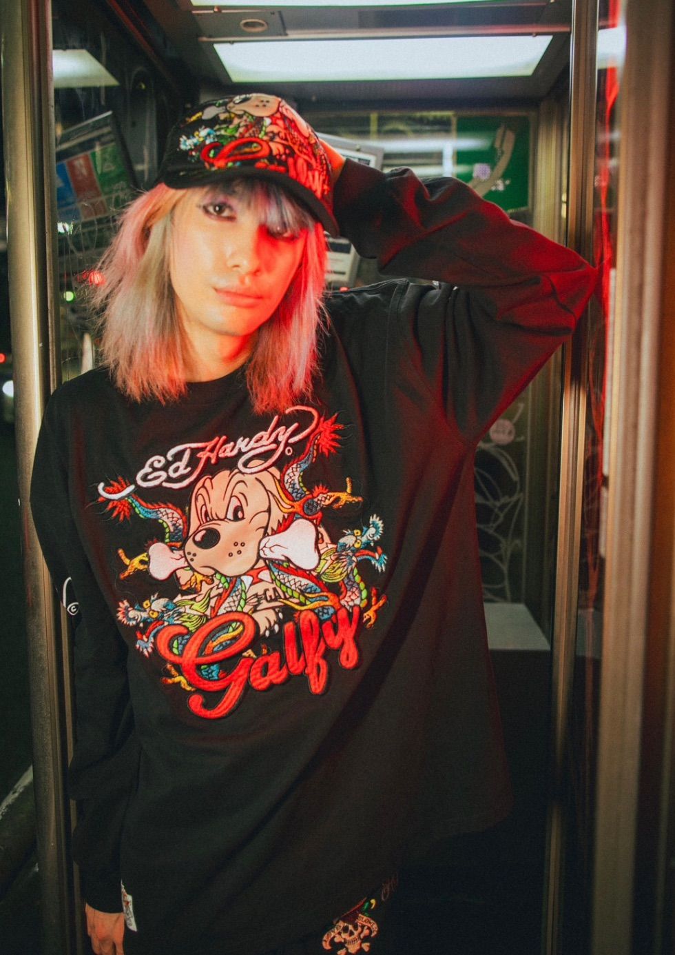 ガルフィー エドハーディー  コラボ ロンt GALFY】GALFYxEd HardyコラボロンTEE - メルカリ